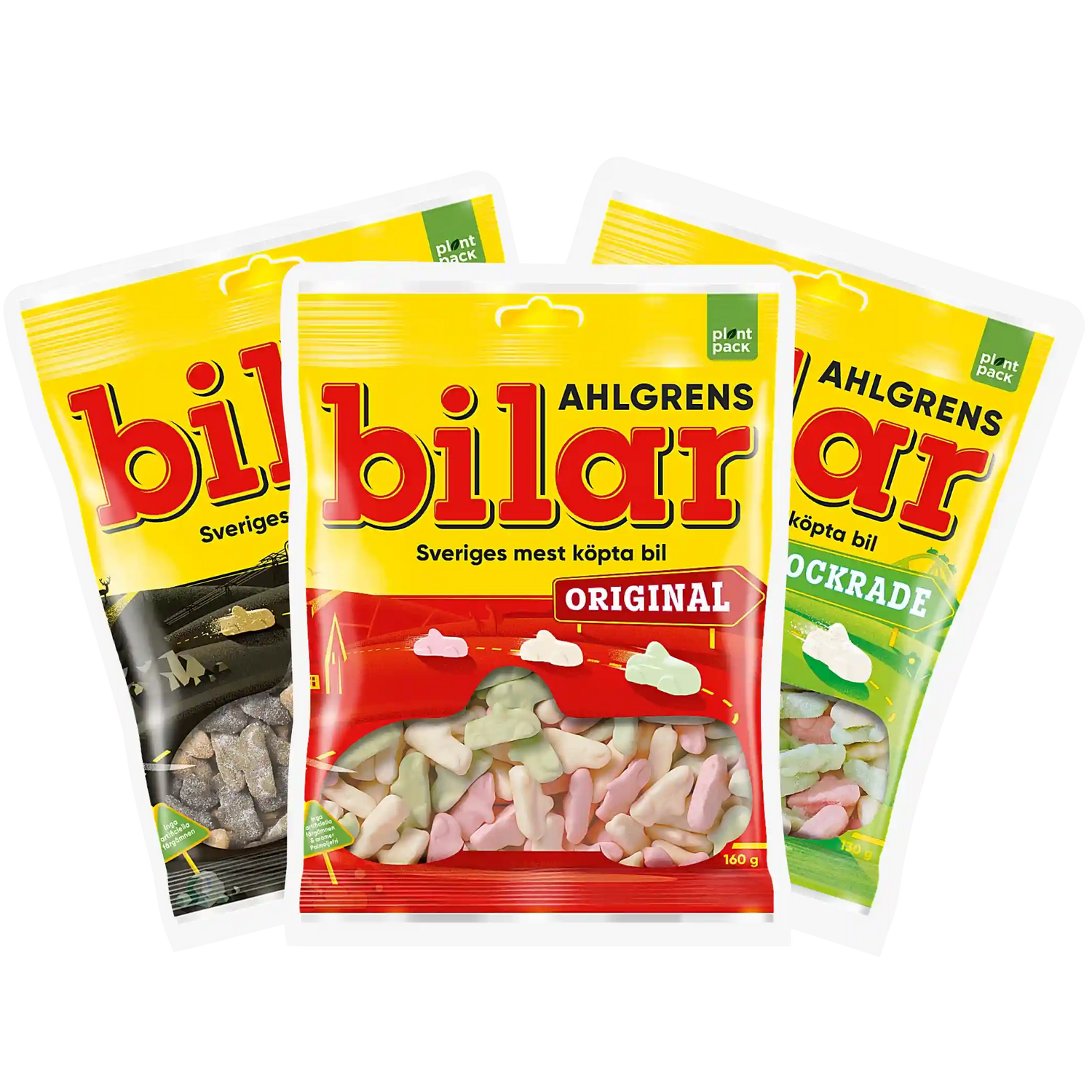 A mix of Swedish foam candy Ahlgrens bilar in sour, licorice and original flavor