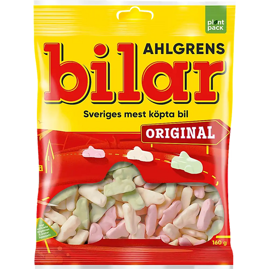a bag of the Swedish candy Ahlgrens bilar