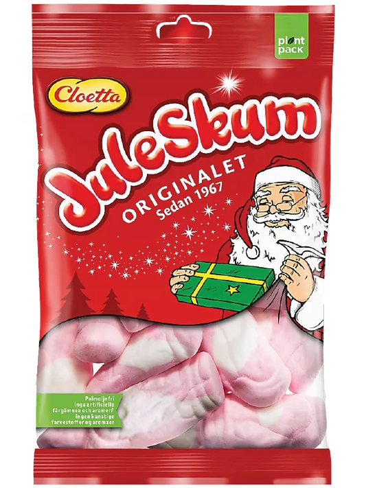 Juleskum Swedish Christmas marshmallow foam candy with strawberry flavor